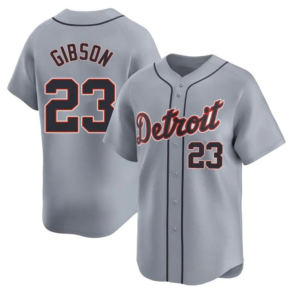 Johmsee D.Tigers #23 Kirk Gibson Player Gray Home Limited Stitched Jerseys