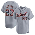 Johmsee D.Tigers #23 Kirk Gibson Player Gray Home Limited Stitched Jerseys