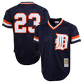 Johmsee D.Tigers #23 Kirk Gibson Player Mitchell & Ness Navy 1984 Mesh Batting Practice  T-shirt Stitched Jerseys
