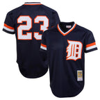 Johmsee D.Tigers #23 Kirk Gibson Player Mitchell & Ness Navy 1984 Mesh Batting Practice  T-shirt Stitched Jerseys
