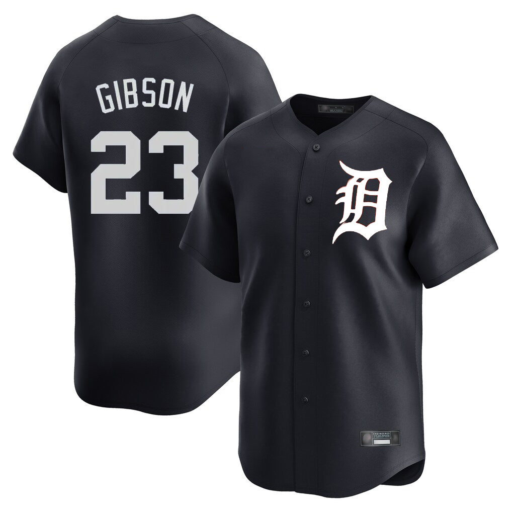Johmsee D.Tigers #23 Kirk Gibson Player Navy Home Limited Game Stitched Jerseys