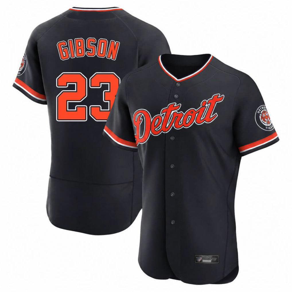Johmsee D.Tigers #23 Kirk Gibson Player Navy Limited Elite Home Game Stitched Jerseys