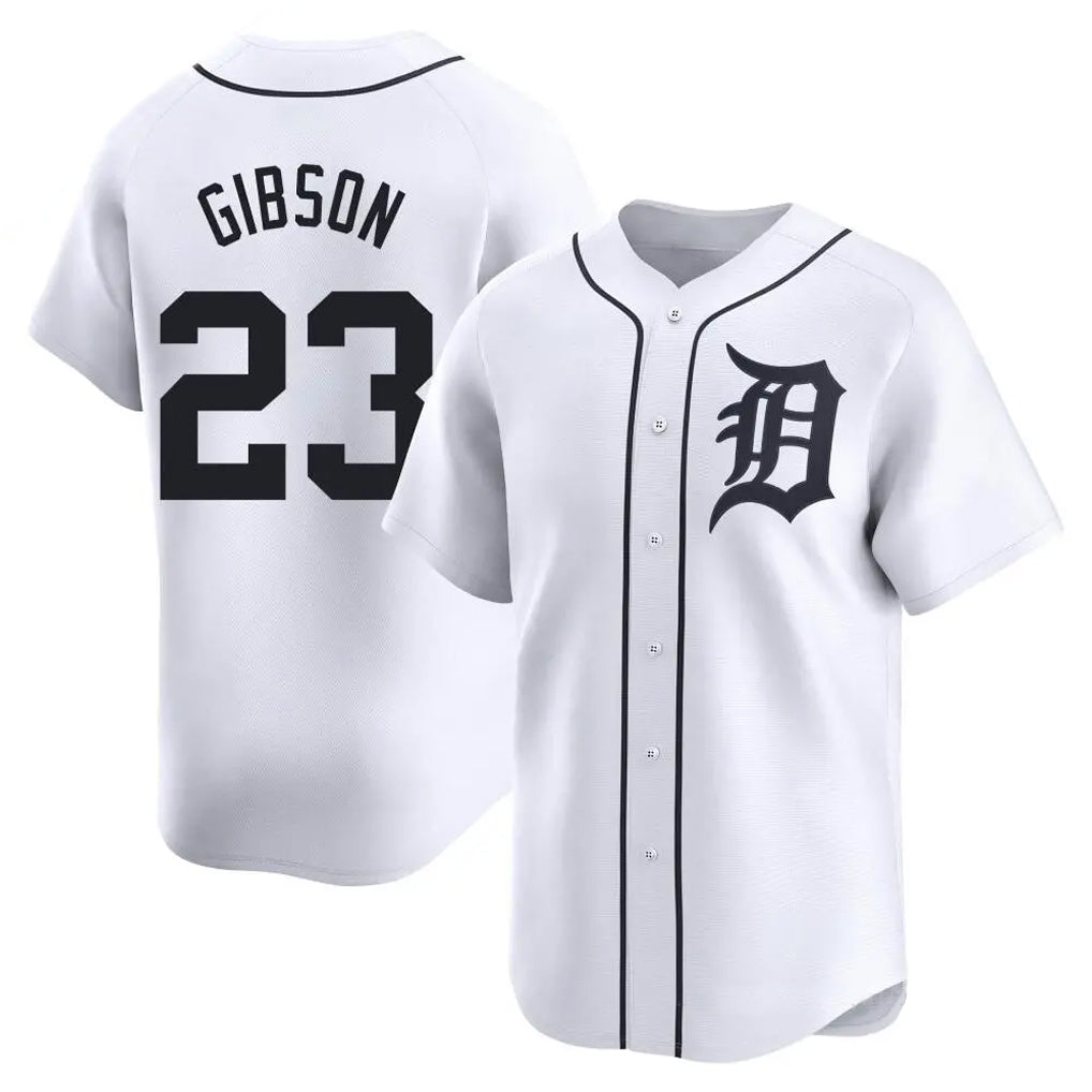 Johmsee D.Tigers #23 Kirk Gibson Player White Home Limited Stitched Jerseys