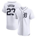 Johmsee D.Tigers #23 Kirk Gibson Player White Limited Elite Home Stitched Jerseys
