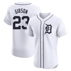 Johmsee D.Tigers #23 Kirk Gibson Player White Limited Elite Home Stitched Jerseys