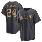 Johmsee D.Tigers #24 Miguel Cabrera Player Charcoal All-Star Home Game Stitched Jerseys