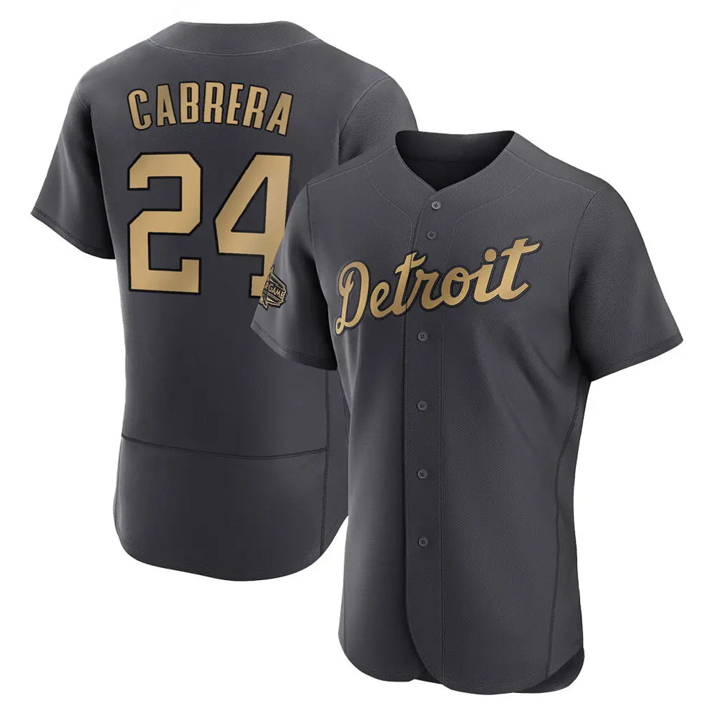 Johmsee D.Tigers #24 Miguel Cabrera Player Charcoal All-Star Limited Elite Home Stitched Jerseys