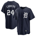 Johmsee D.Tigers #24 Miguel Cabrera Player Navy Game Home Stitched Jerseys