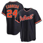 Johmsee D.Tigers #24 Miguel Cabrera Player Navy Home Game Stitched Jerseys