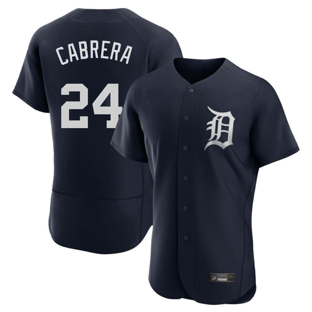 Johmsee D.Tigers #24 Miguel Cabrera Player Navy Limited Elite Home Stitched Jerseys