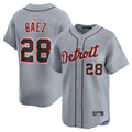 Johmsee D.Tigers #28 Javier B¨¢ez Player Gray Home Limited Stitched Jerseys