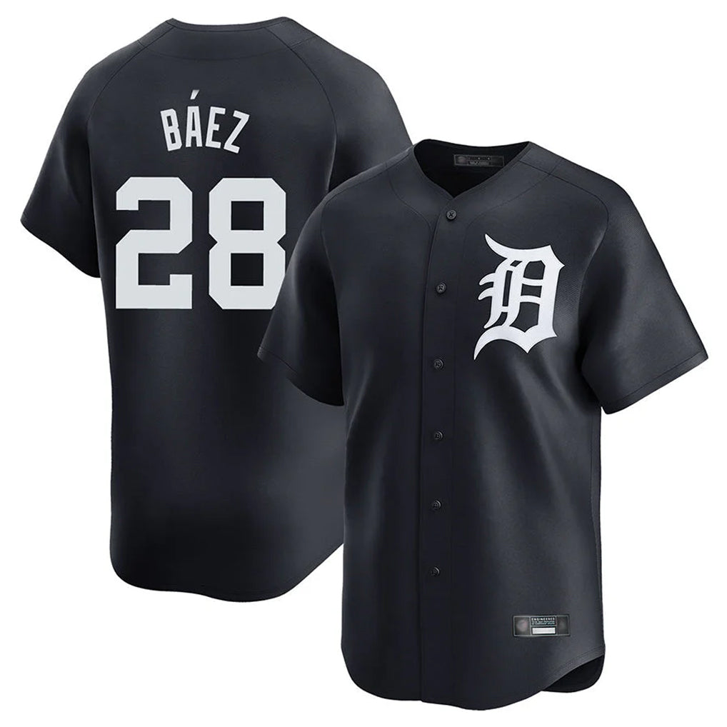 Johmsee D.Tigers #28 Javier Báez Player Navy Home Limited Game Stitched Jerseys