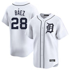 Johmsee D.Tigers #28 Javier Báez Player White Home Limited Stitched Jerseys