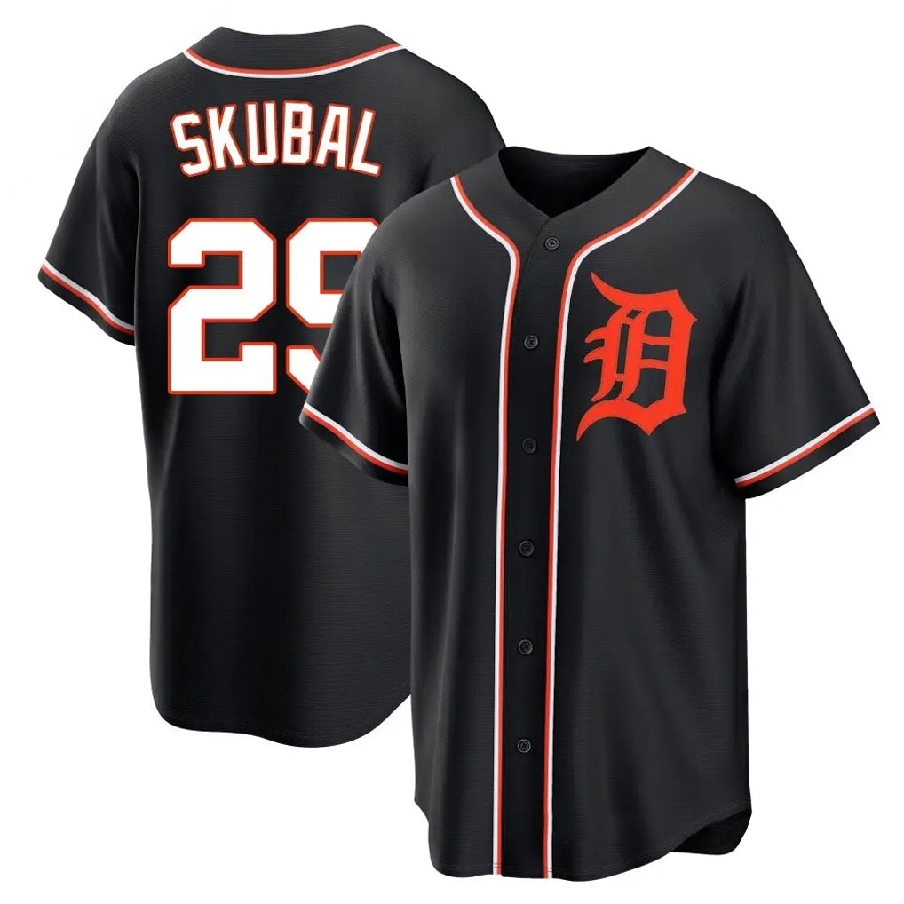 Johmsee D.Tigers #29 Tarik Skubal Player Black Fashion Out Home Game Stitched Jerseys