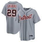 Johmsee D.Tigers #29 Tarik Skubal Player Gray Home Game Stitched Jerseys