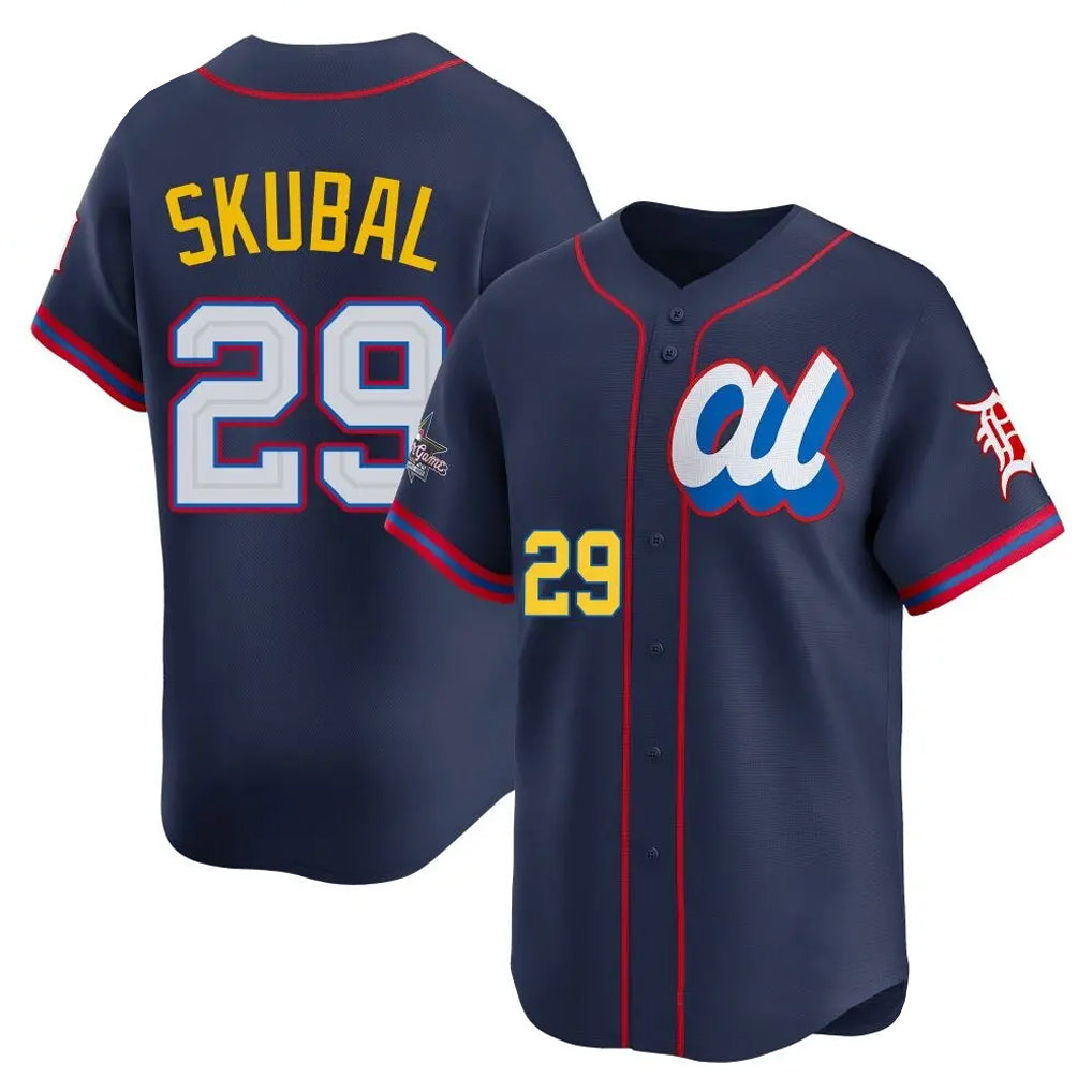 Johmsee D.Tigers #29 Tarik Skubal Player Navy Limited American League All-Star Edition Stitched Jerseys