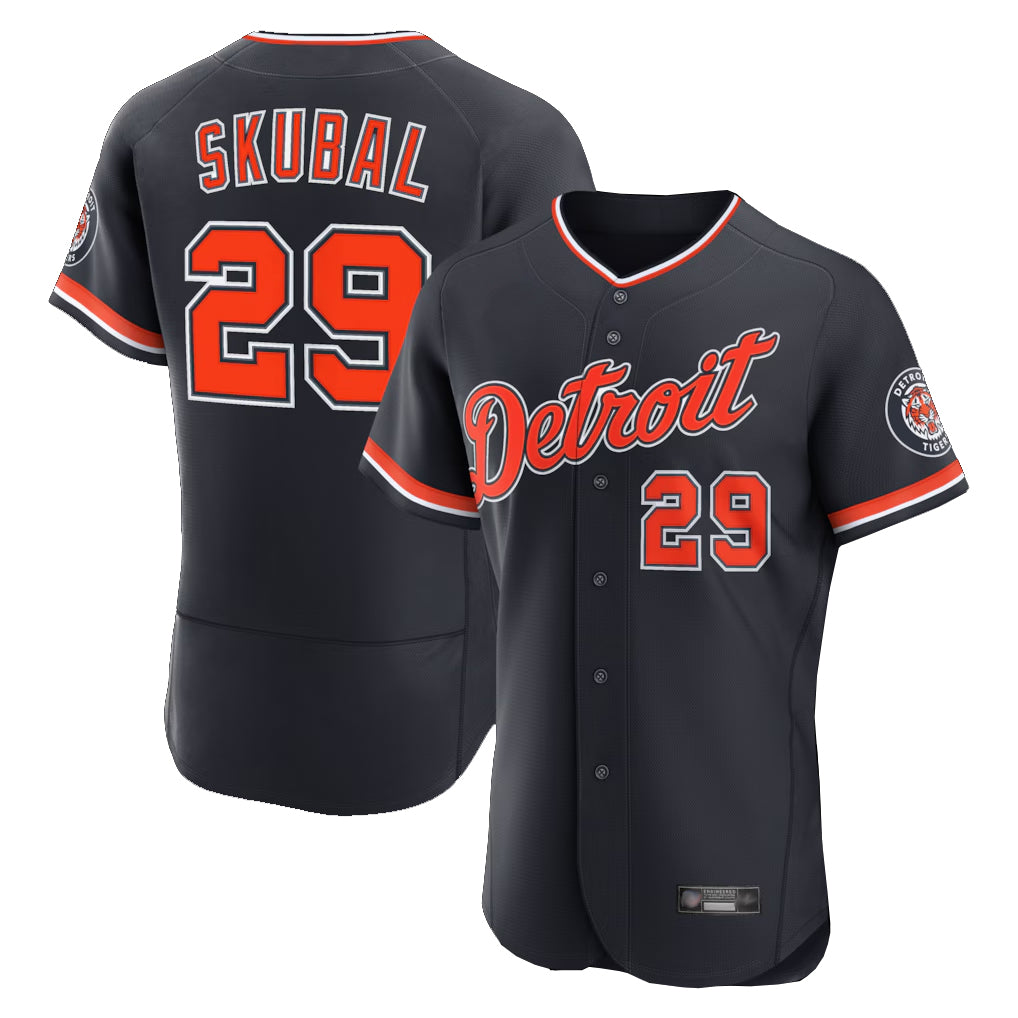 Johmsee D.Tigers #29 Tarik Skubal Player Navy Limited Elite Home Game Stitched Jerseys