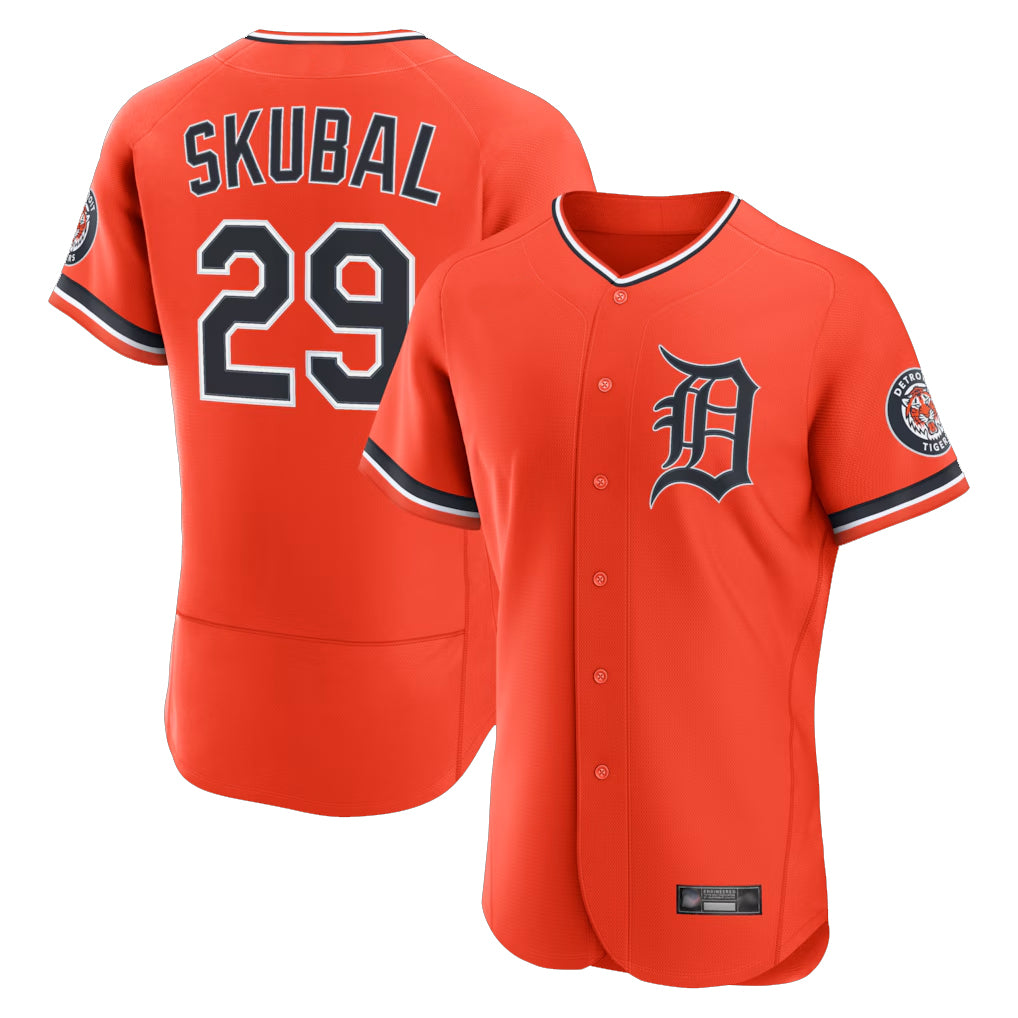 Johmsee D.Tigers #29 Tarik Skubal Player Orange Limited Elite Home Stitched Jerseys