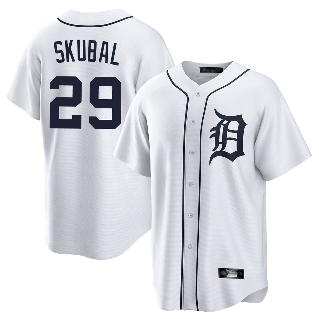 Johmsee D.Tigers #29 Tarik Skubal Player White Home Game Stitched Jerseys