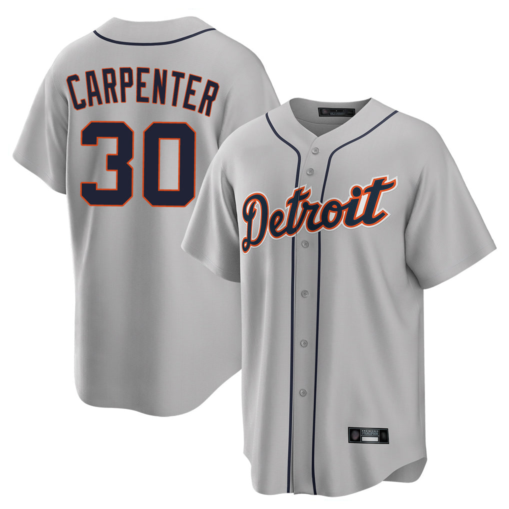 Johmsee D.Tigers #30 Kerry Carpenter Player Gray Home Game Stitched Jerseys