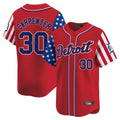 Johmsee D.Tigers #30 Kerry Carpenter Player Red Independence Day Vapor Premier Limited Stitched Jerseys