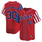 Johmsee D.Tigers #30 Kerry Carpenter Player Red Independence Day Vapor Premier Limited Stitched Jerseys