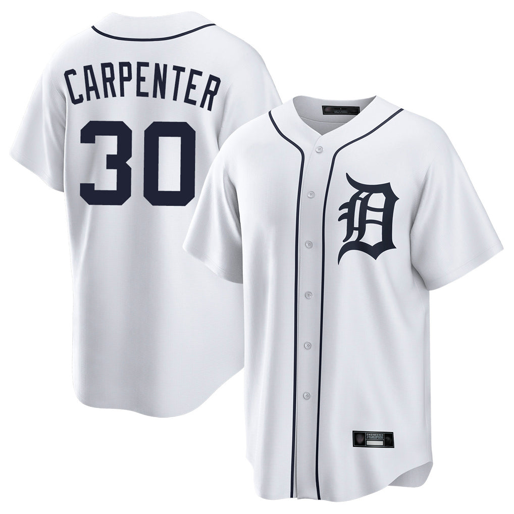 Johmsee D.Tigers #30 Kerry Carpenter Player White Home Game Stitched Jerseys
