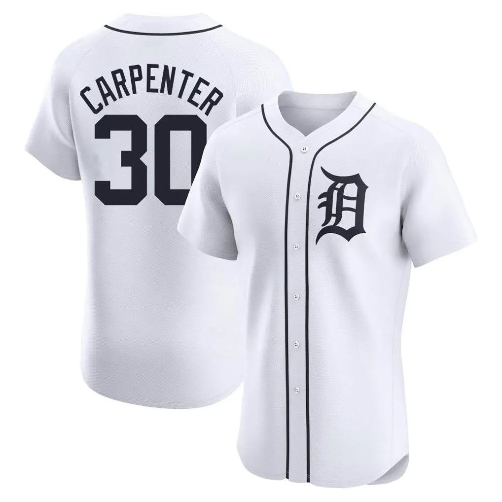 Johmsee D.Tigers #30 Kerry Carpenter Player White Limited Elite Home Stitched Jerseys