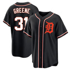 Johmsee D.Tigers #31 Riley Greene Player Black Fashion Out Home Game Stitched Jerseys