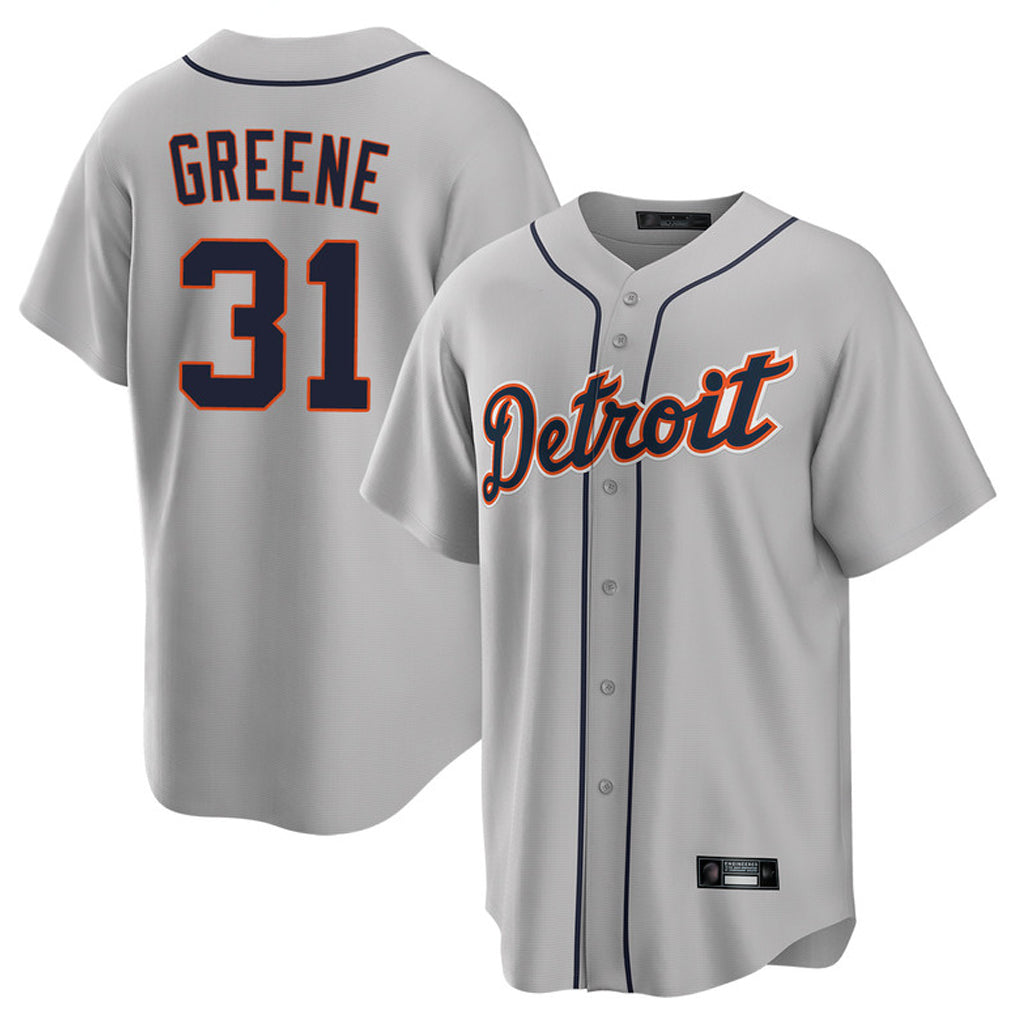 Johmsee D.Tigers #31 Riley Greene Player Gray Home Game Stitched Jerseys