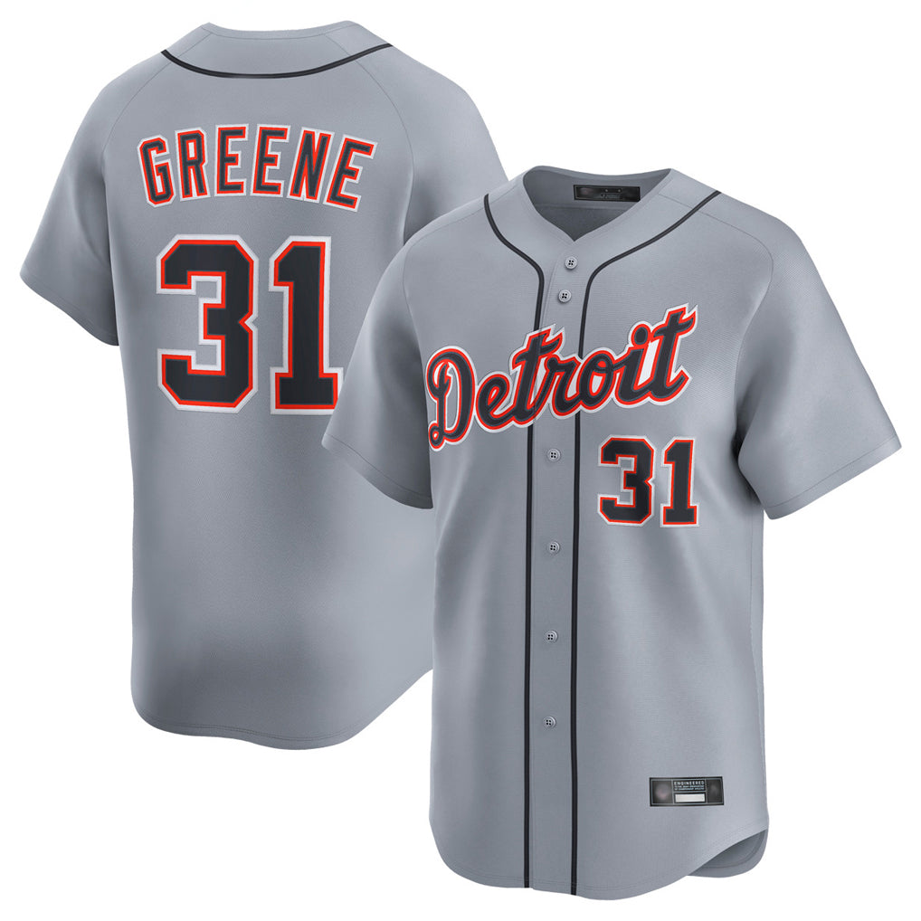 Johmsee D.Tigers #31 Riley Greene Player Gray Home Limited Stitched Jerseys