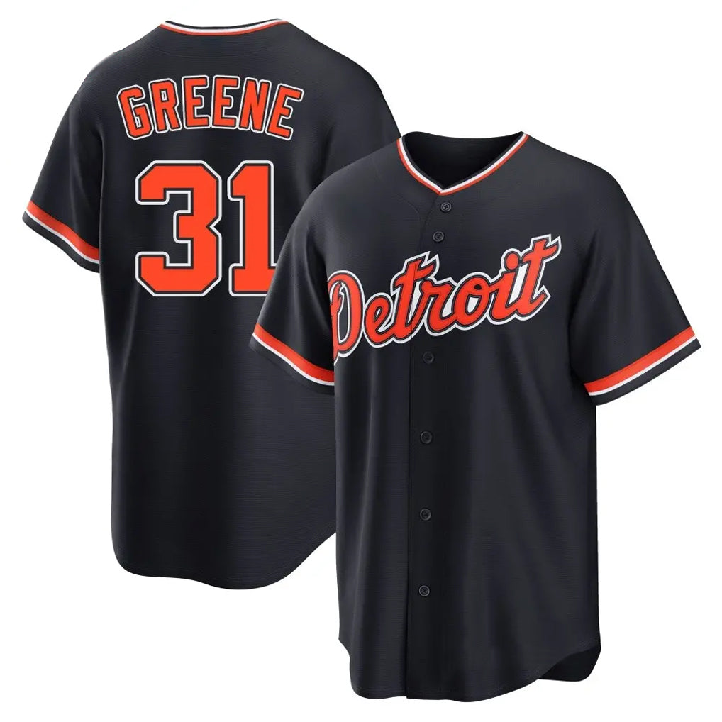 Johmsee D.Tigers #31 Riley Greene Player Navy Home Game Stitched Jerseys