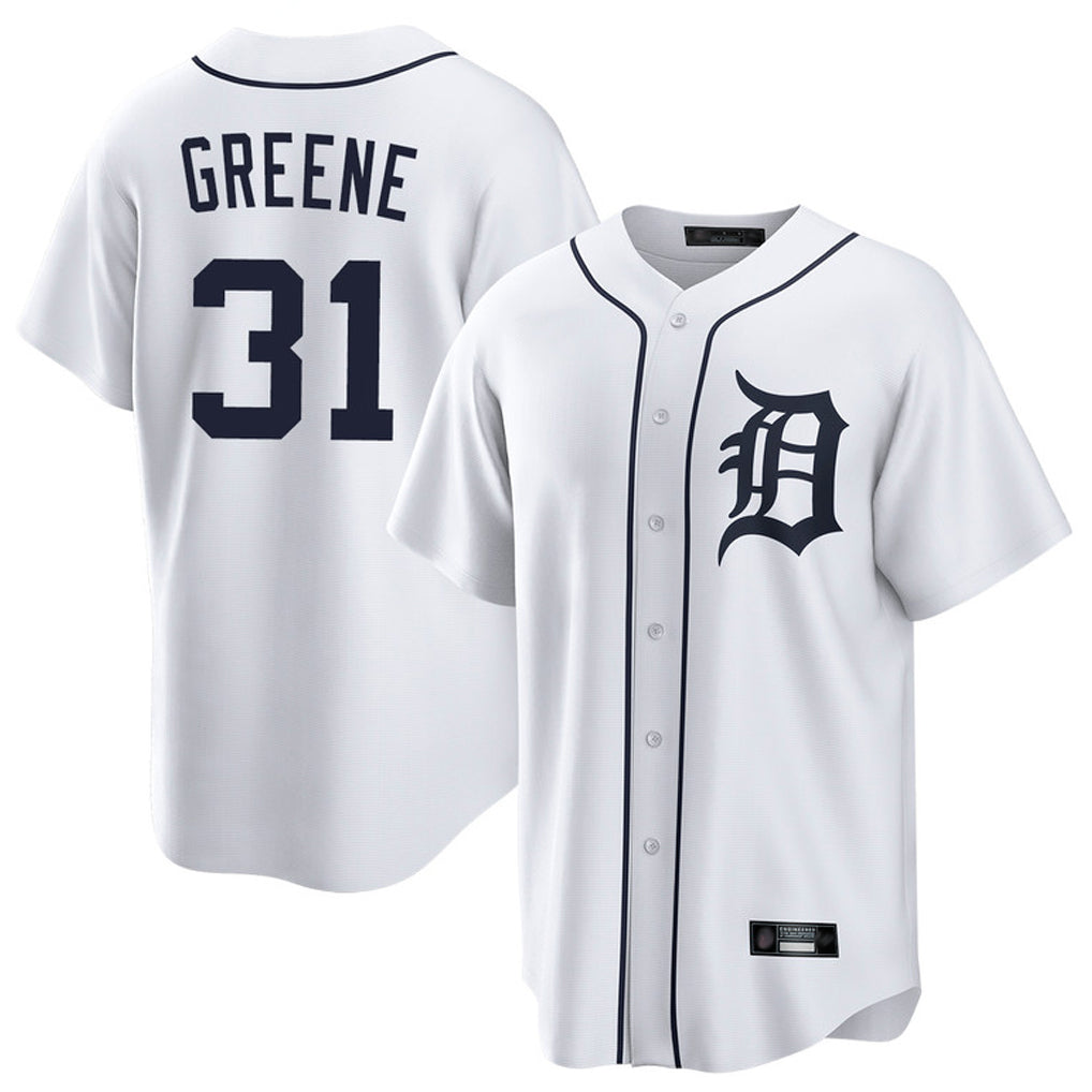 Johmsee D.Tigers #31 Riley Greene Player White Home Game Stitched Jerseys