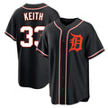 Johmsee D.Tigers #33 Colt Keith Player Black Fashion Out Home Game Stitched Jerseys