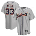 Johmsee D.Tigers #33 Colt Keith Player Gray Home Game Stitched Jerseys