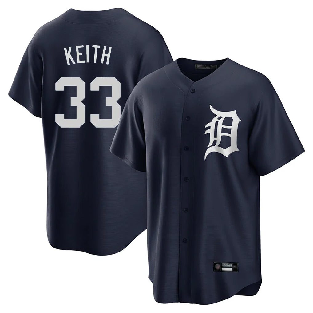 Johmsee D.Tigers #33 Colt Keith Player Navy Game Home Stitched Jerseys