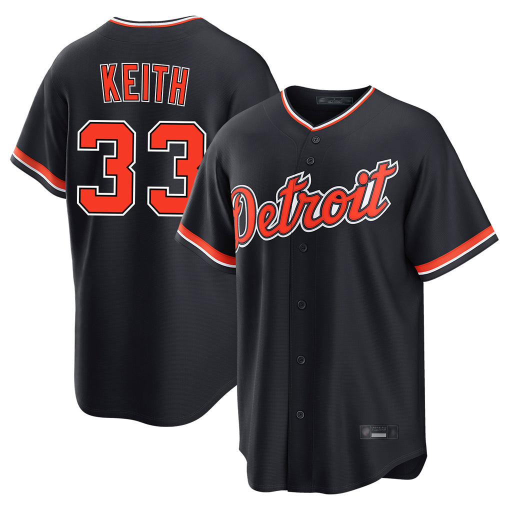 Johmsee D.Tigers #33 Colt Keith Player Navy Home Game Stitched Jerseys