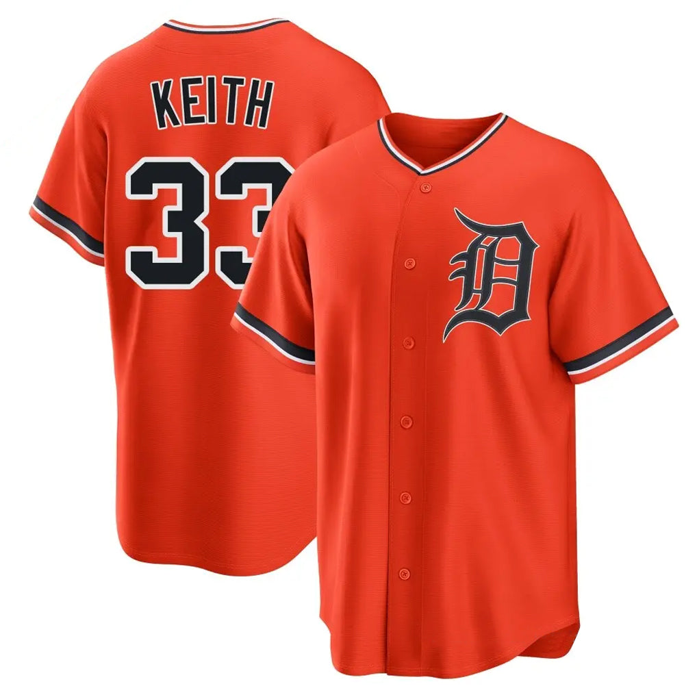Johmsee D.Tigers #33 Colt Keith Player Orange Home Game Stitched Jerseys