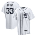 Johmsee D.Tigers #33 Colt Keith Player White Home Game Stitched Jerseys