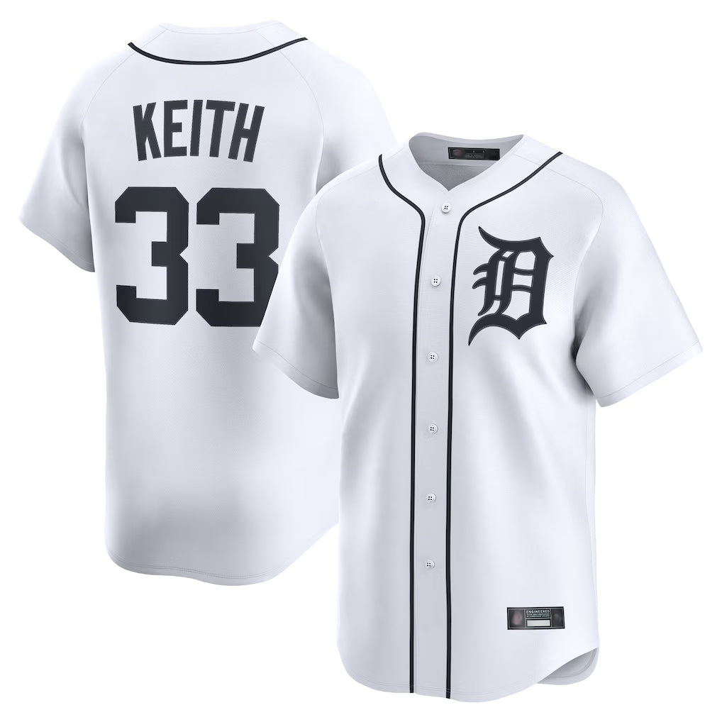 Johmsee D.Tigers #33 Colt Keith Player White Home Limited Stitched Jerseys