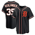 Johmsee D.Tigers #35 Justin Verlander Player Black Fashion Out Home Game Stitched Jerseys