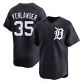 Johmsee D.Tigers #35 Justin Verlander Player Navy Home Limited Game Stitched Jerseys