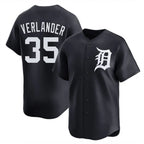 Johmsee D.Tigers #35 Justin Verlander Player Navy Home Limited Game Stitched Jerseys