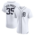 Johmsee D.Tigers #35 Justin Verlander Player White Limited Elite Home Stitched Jerseys