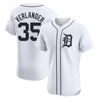 Johmsee D.Tigers #35 Justin Verlander Player White Limited Elite Home Stitched Jerseys