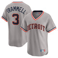 Johmsee D.Tigers #3 Alan Trammell Player Gray Cooperstown T-shirt Home Game Stitched Jerseys
