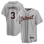 Johmsee D.Tigers #3 Alan Trammell Player Gray Home Game Stitched Jerseys