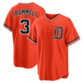 Johmsee D.Tigers #3 Alan Trammell Player Orange Home Game Stitched Jerseys