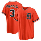 Johmsee D.Tigers #3 Alan Trammell Player Orange Home Game Stitched Jerseys