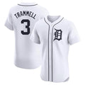 Johmsee D.Tigers #3 Alan Trammell Player White Limited Elite Home Stitched Jerseys